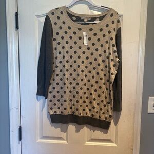 Banana Republic Black and Tan Polka Dot Sweater